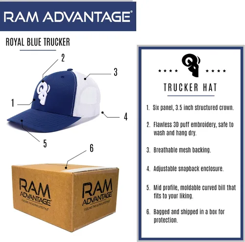 Miniatura 3 de RAM ADVANTAGE Gorra de camionero Gorra de malla de dos tonos de alta calidad, duradera y cómoda
