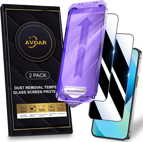 Miniatura 13 de Paquete de 2 protectores de pantalla de privacidad para iPhone 13 Pro Max /14 Plus [kit de alineación automática] vidrio templado, protección