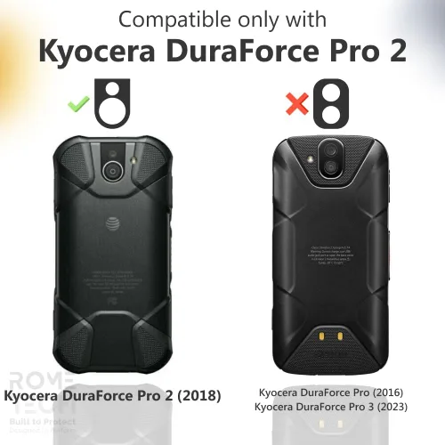 Miniatura 2 de Funda diseñada para Kyocera Duraforce Pro 2 (E6900/E6910/E6920) con funda de clip para cinturón, funda con función atril, color negro