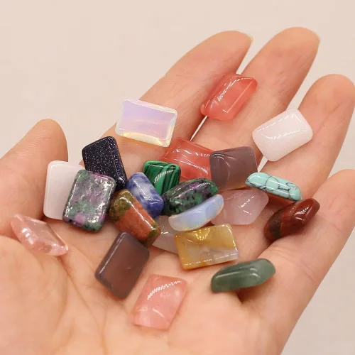 Miniatura 3 de Cabujón rectangular con parte trasera plana piedras naturales cabujón para hacer joyas 20 piezas