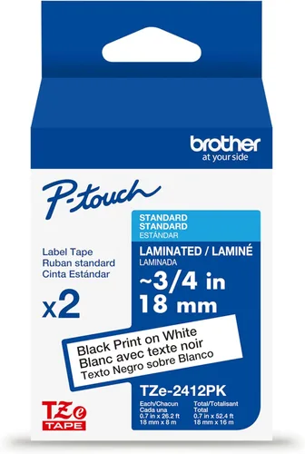 Miniatura 11 de Brother Cinta de etiquetas P-Touch TZe negra con impresión en azul (TZe541), laminada, 3/4 pulgadas x 26.2 pies (0.709 in x 26.2 ft)