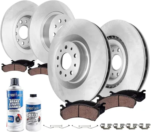 Miniatura 19 de Detroit Axle - Kit de frenos para Ford 18-21 Transit Connect, Rotores de freno de disco delantero y trasero Pastillas de freno de cerámica 2018 2019