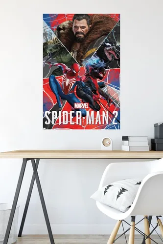 Miniatura 4 de Marvel's Spider-Man 2 - Póster de pared grupal, 34 pulgadas de largo x 22.4 pulgadas de ancho, versión sin marco