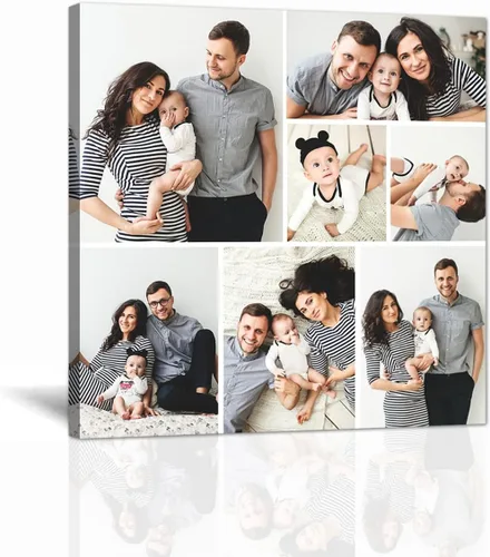 Miniatura 20 de LZIMU Regalos personalizados para el Día del Padre, lienzo impreso con tus fotos, lienzo personalizado para pared, regalos únicos de cumpleaños