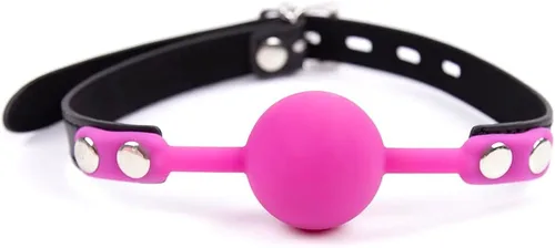 Miniatura 6 de CLROY® Juguetes de cuero para bondage, mordaza de boca abierta de piel sintética con barra de silicona, restricciones de bondage, mordida, juguetes