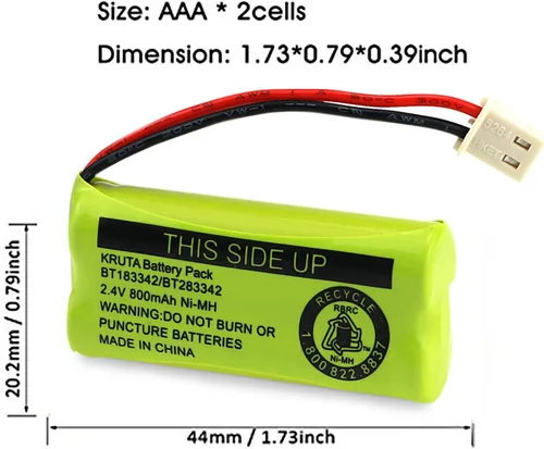 Miniatura 3 de BT183342 BT283342 BT166342 BT266342 BT162342 BT262342 Batería compatible con VTech CS6114 CS6419 CS6719 AT&T EL52300 CL80112 VTech CS6719 -2 manos