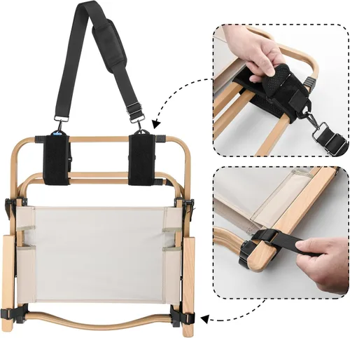 Miniatura 4 de Xxerciz Correa de transporte para silla de playa, silla plegable, correa de hombro ajustable para silla de campamento, correa de transporte