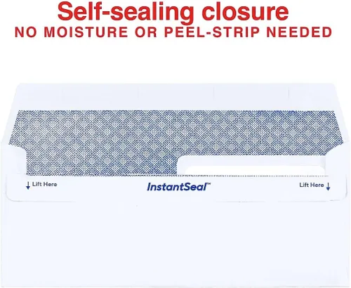 Miniatura 3 de Staples 1775860 Reveal-N-Seal Seguridad Tintado Dbl Ventana #8 5/8 Sobres Blanco 500/Bx