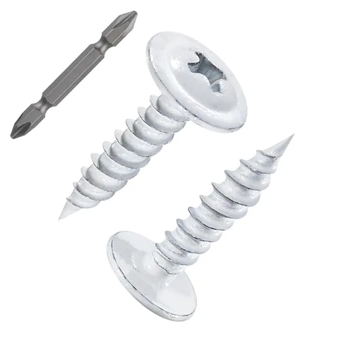 Miniatura 25 de WensiLon - Tornillos para madera de cabeza segmentada Phillips #8, de acero inoxidable 410, metal autorroscante rápido, juego surtido Plateado