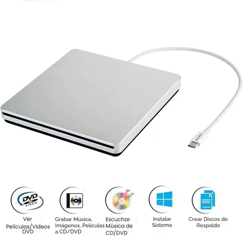 Miniatura 2 de USB-C Superdrive - Lector externo de DVD/CD y grabadora de DVD/CD para Apple-MacBook Air/Pro/iMac/Mini/MacBook Pro/ASUS/ASUS/DELL Latitude