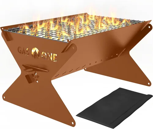 Miniatura 9 de GasOne - Parrilla de carbón portátil de 15 pulgadas – Parrilla BBQ plegable – Parrillas de camping para patio trasero, hoguera, patio – Hoyo
