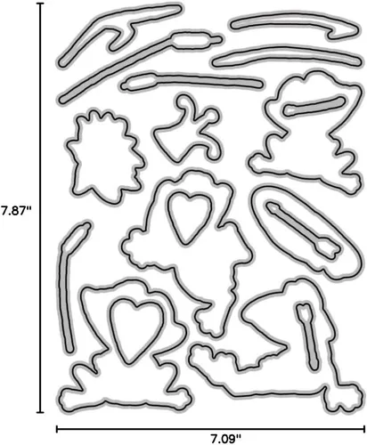 Miniatura 9 de Sellos para manualidades, juego de sellos y troqueles de corte transparentes de rana de dibujos animados para hacer tarjetas, troqueles de silicona