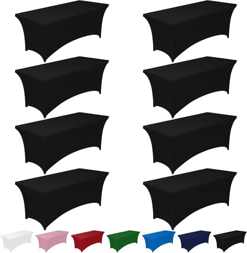 Miniatura 19 de Pureegg - Juego de 2 manteles de elastano ajustables de 1,2 m para mesas rectangulares, mantel elástico y sin arrugas para mesa de masajes, fiestas