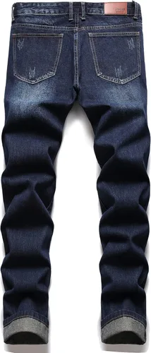 Miniatura 2 de Pantalones de mezclilla lavados rasgados y desgastados para hombre