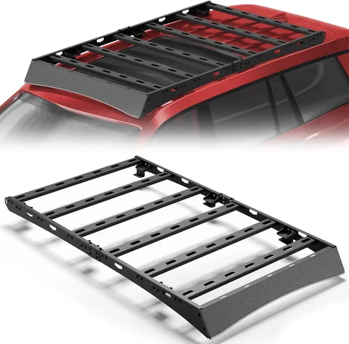 Miniatura 34 de Soporte de techo para Toyota 4Runner 2010-2024 5ª generación, cesta de carga de longitud completa resistente con barras transversales, estante