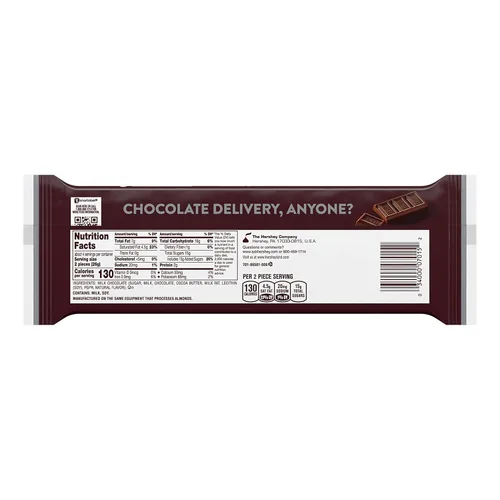 Miniatura 2 de HERSHEY'S Tamaño de bocadillo de chocolate con leche, barras de caramelo, 0.45 onzas (8 unidades)