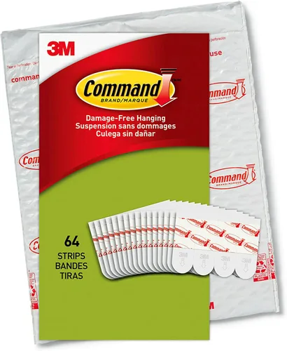 Miniatura 5 de Command Kit para colgar cuadros y tiras para colgar pósteres, pequeño, blanco, uso en interiores, 64 tiras, decora sin daños