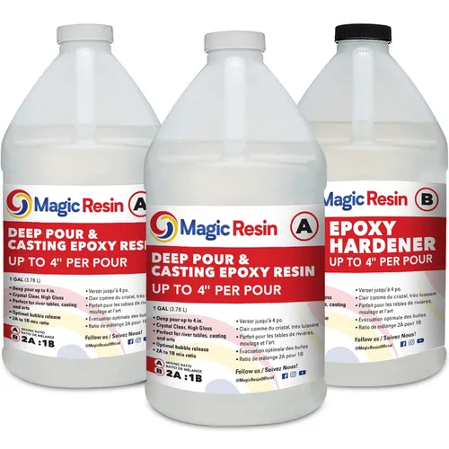 Kit de resina epoxi de vertido profundo, 3 galones (11.4 L) | Resina epoxi de vertido y fundición de 4 pulgadas de profundidad | Bajo olor |