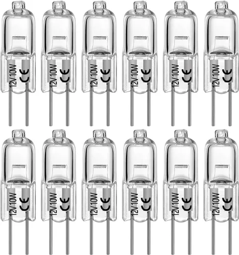 Bombilla halógena G4 T3 de 10 W, 140 lm, G4 bi-pin AC/DC12 voltios para luz de disco debajo del gabinete, candelabros, iluminación de pista, 10 W,