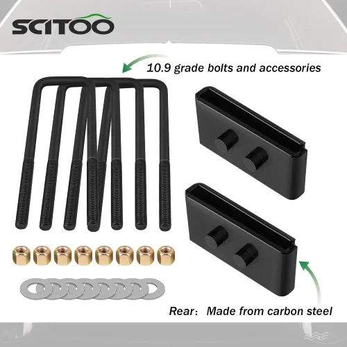 Miniatura 8 de SCITOO Kit de elevación de nivelación trasera de 1 pulgada para Ford 2008-2020 Espaciador de puntal de elevación de 1 pulgada compatible con bloques