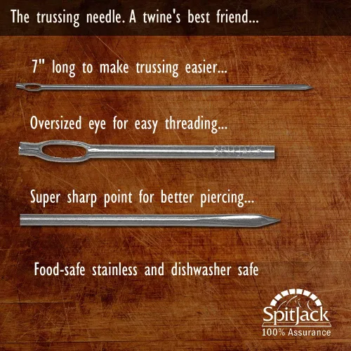 Miniatura 5 de SpitJack Agujas de cocción para carne de carniceros. Agujas de cocina para atar pavo, pollo, cerdo asado, cerdo entero, cordero y piel de cerdo. SS