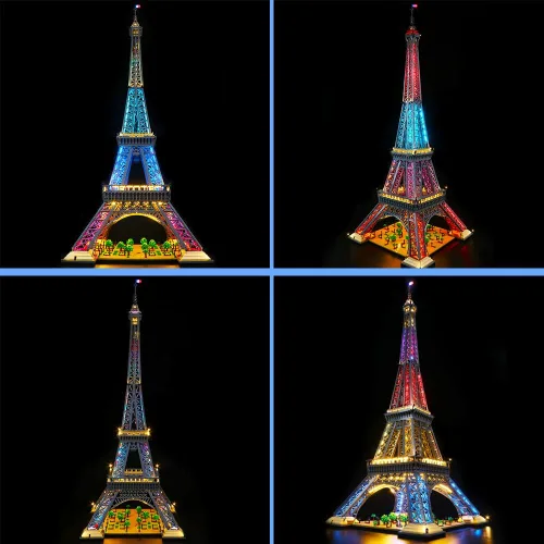 Miniatura 5 de VONADO Kit de iluminación LED compatible con el set de la Torre Eiffel de Lego 10307, iluminación de construcción DIY con control remoto compatible