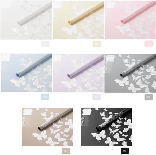 Miniatura 2 de Maomoto 40 hojas de papel de regalo de flores con mariposas, papel de regalo floral mate, translúcido, impermeable, hojas de papel de regalo