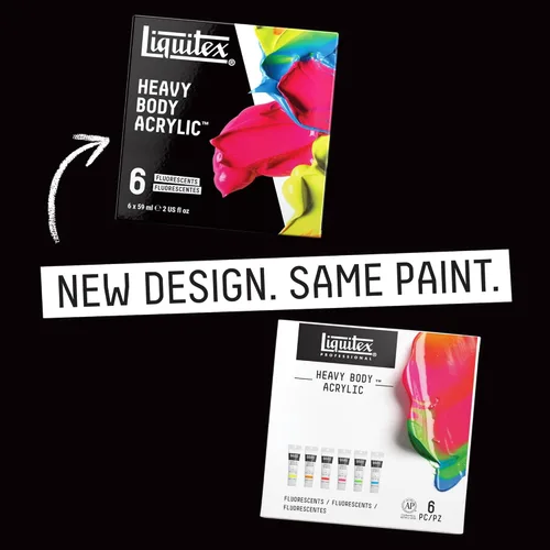 Miniatura 4 de Liquitex Professional Heavy Body - Pintura acrílica, 6 x 59 ml (2.0 fl oz), juego de colores fluorescentes