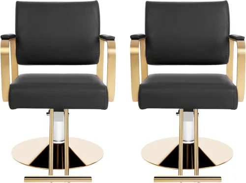 Miniatura 13 de Silla de salón para estilista, silla de peluquería hidráulica con giro de 360°, silla de estilo ajustable en altura para peluquería, salón de Negro