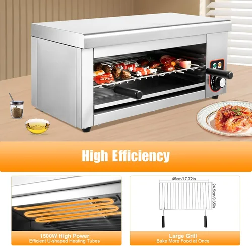 Miniatura 8 de Horno eléctrico de una sola pared, horno tostador de convección de 1500 W, capacidad media, hornear, asar, freír al aire, tostar, mantener el calor