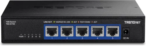 Miniatura 13 de TRENDnet Switch 10G de 5 puertos, TEG-S750, 5 puertos RJ-45 de 10G, capacidad de conmutación de 100 Gbps, soporta conexiones 2.5G y 5G-Base-T