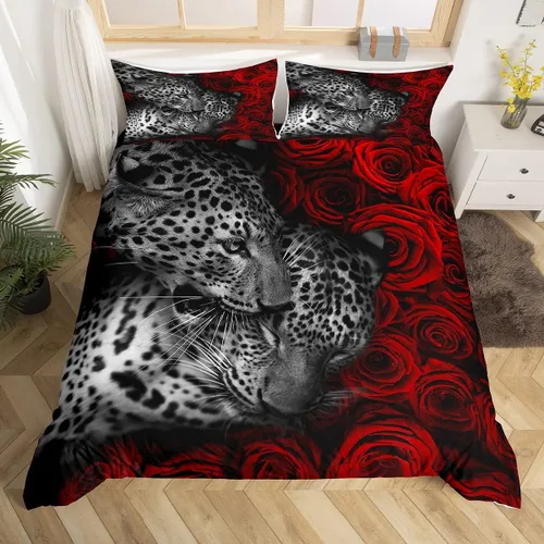 Miniatura 17 de Homewish Juego de ropa de cama de elefante, tamaño Queen, funda de edredón a rayas azules para niños y niñas, juego de funda de edredón de animales