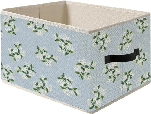 Chinoiserie Grandmillennial Hortensia Flor Organizador Plegable Caja de Juguetes para Niñas Dormitorio Baño Ropa Baño Juguetes Libros Color-02