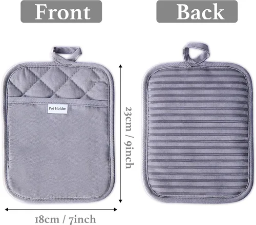 Miniatura 2 de Kitchen Everyday - Juego de 2 soportes para ollas básicos resistentes al calor, silicona suave, resistente al agua, guantes de horno con bolsillo