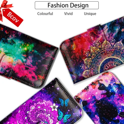 Miniatura 2 de Bcov Funda para Galaxy A13 5G, bonita funda de piel con tapa para teléfono con ranura para tarjetas, soporte para Samsung Galaxy A13 5G 2021 Linda