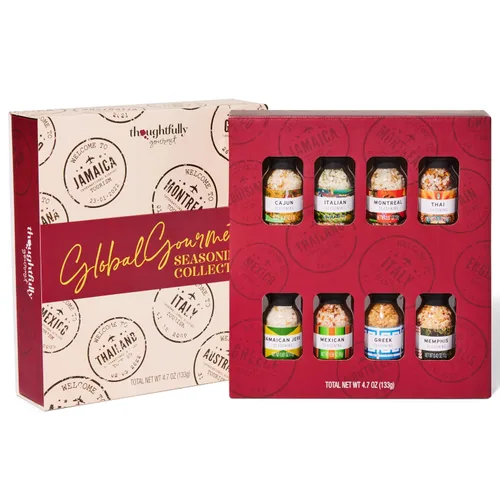 Thoughtfully Gourmet, Global Spice Collection - Set de regalo de condimentos internacionales, sabores incluyen condimentos griegos, italianos,