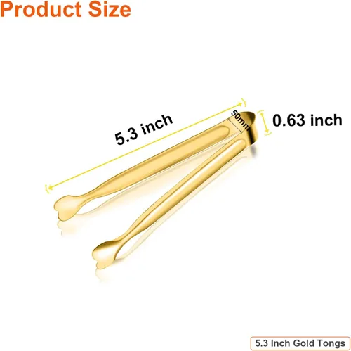 Miniatura 6 de Pinzas de servir, Anytrp 12 paquetes de pinzas de acero inoxidable para azúcar, pinzas pequeñas de 5.3 pulgadas para cocina, pinzas para servir