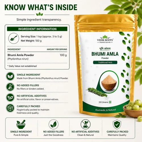 Miniatura 4 de Polvo orgánico de Bhumi Amla – Rico en Vitamina C Antioxidante – Apoya la Función Inmune Saludable 100 Gm (Paquete de 2)