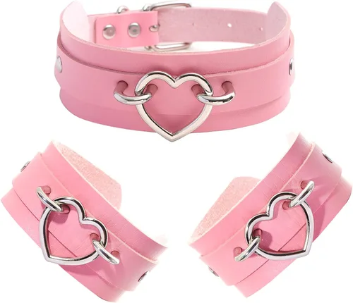 Manfnee - Collar de piel sintética con tachuelas, estilo gótico, estilo punk, color negro, para mujeres, vintage.