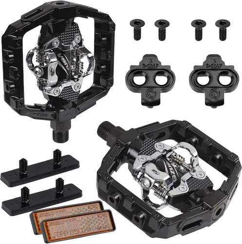 Miniatura 3 de VENZO Shimano SPD compatible con bicicleta de montaña CNC Cr-Mo pedales sellados con tacos