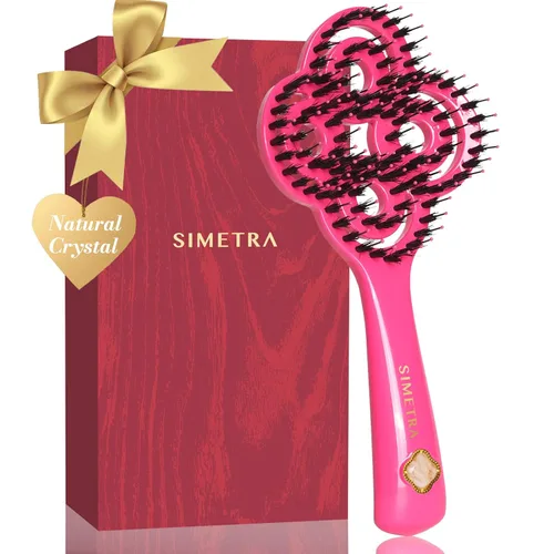 Miniatura 15 de SIMETRA Cepillo de pelo Lucky para mujeres y hombres, cepillo desenredante chapado en oro de 14 quilates, cepillo desenredante para todo