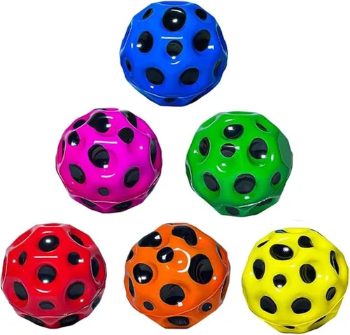 Miniatura 9 de Bola de rebote súper alta, bola de rebote de cráter lunar, tema de galaxia de alto rebote, regalos para niños, fácil de agarrar y atrapar, para uso