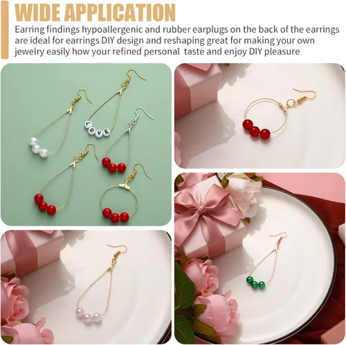 Miniatura 6 de Inbagi Kit de 481 piezas de fabricación de aretes, joyería a granel, aretes con lágrima y cuentas redondas, ganchos para aretes, anillos abiertos