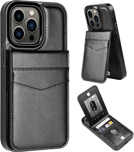 Miniatura 10 de MMHUO Funda para iPhone 14 con tarjetero y parte trasera magnética de flores para iPhone 14, funda protectora para iPhone 14, color oro rosa