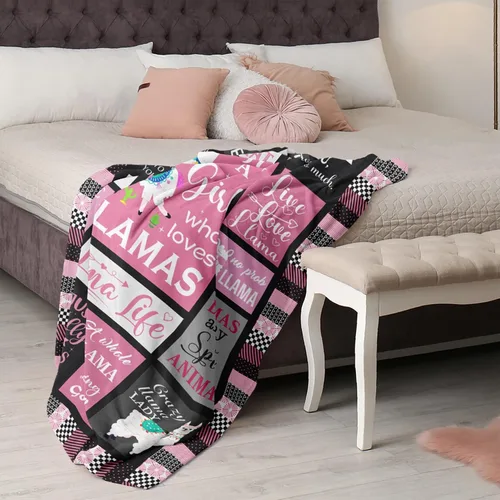 Miniatura 4 de Regalos de llama para mujeres y niñas, manta de 60 x 50 pulgadas, regalos de llama para amantes y mamá, manta de alpaca, decoración