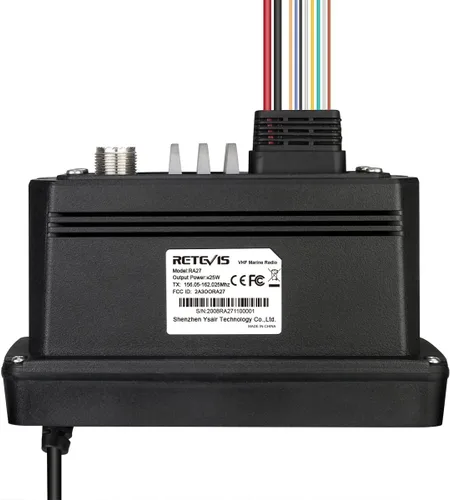 Miniatura 8 de Retevis RA27 Radio marina de montaje fijo con GPS y DSC, IP67 impermeable, largo alcance, clima NOAA de emergencia, todos los canales marinos