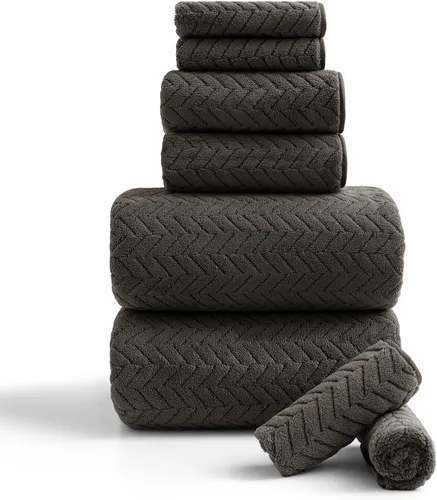 Miniatura 34 de Ferdilan - Juego de 4 toallas de baño grandes de 35 x 70 pulgadas, 600 GSM, ultra suaves y absorbentes, para silla de baño, color negro, toallas