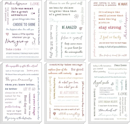 Miniatura 8 de 48 hojas de calcomanías con citas inspiradoras para diario, refranes estéticos, calcomanías de graduación, palabras motivacionales, letras escritas