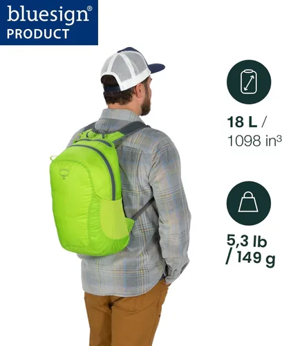 Miniatura 2 de Osprey Mochila Ultraligera Plegable Stuff Pack - Mochila de Viaje Ligera y Empacable - Bolsa Extra Para Viajes y Uso Diario - Mochila de Día de 18 L