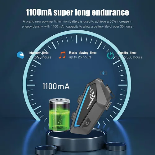 Miniatura 4 de FreedConn FX 10 Riders - Auriculares Bluetooth para motocicleta con intercambio de música, intercomunicador Bluetooth con cancelación de ruido/radio